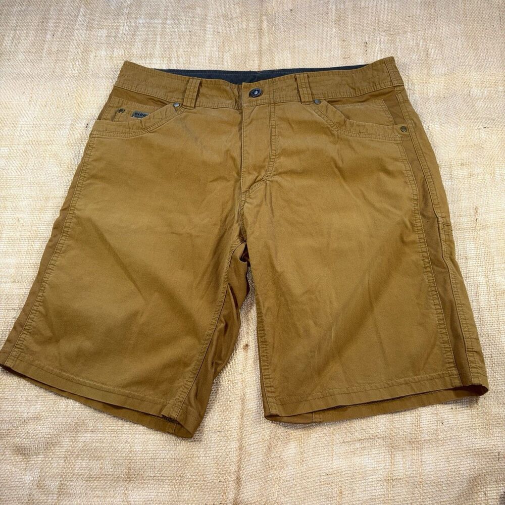 Kuhl Men's Free Radikl Brown Shorts Stretch Canvas Outdoor Hiking Size 34